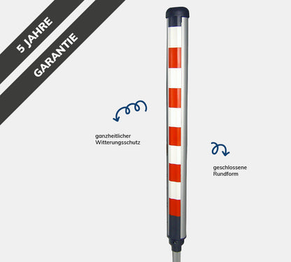 Bild einer Duomatic Wäschespinne in Leuchtturm Optik vor grauem HIntergrund